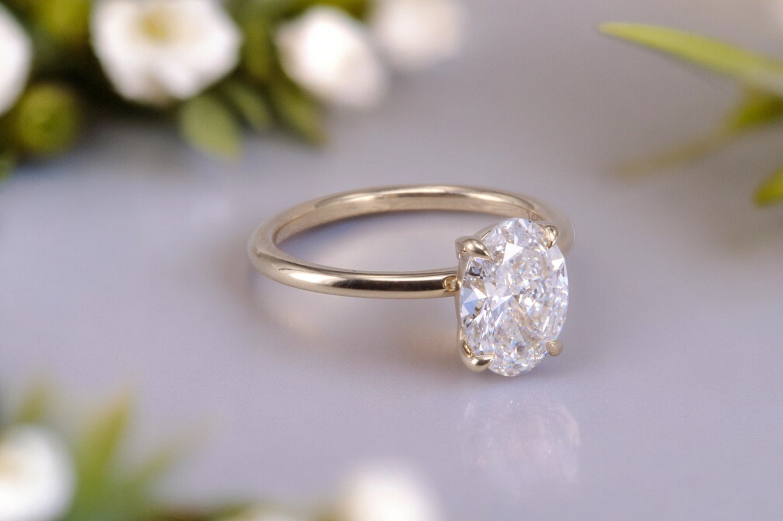 Custom-made oval diamond ring for La Mesa couples