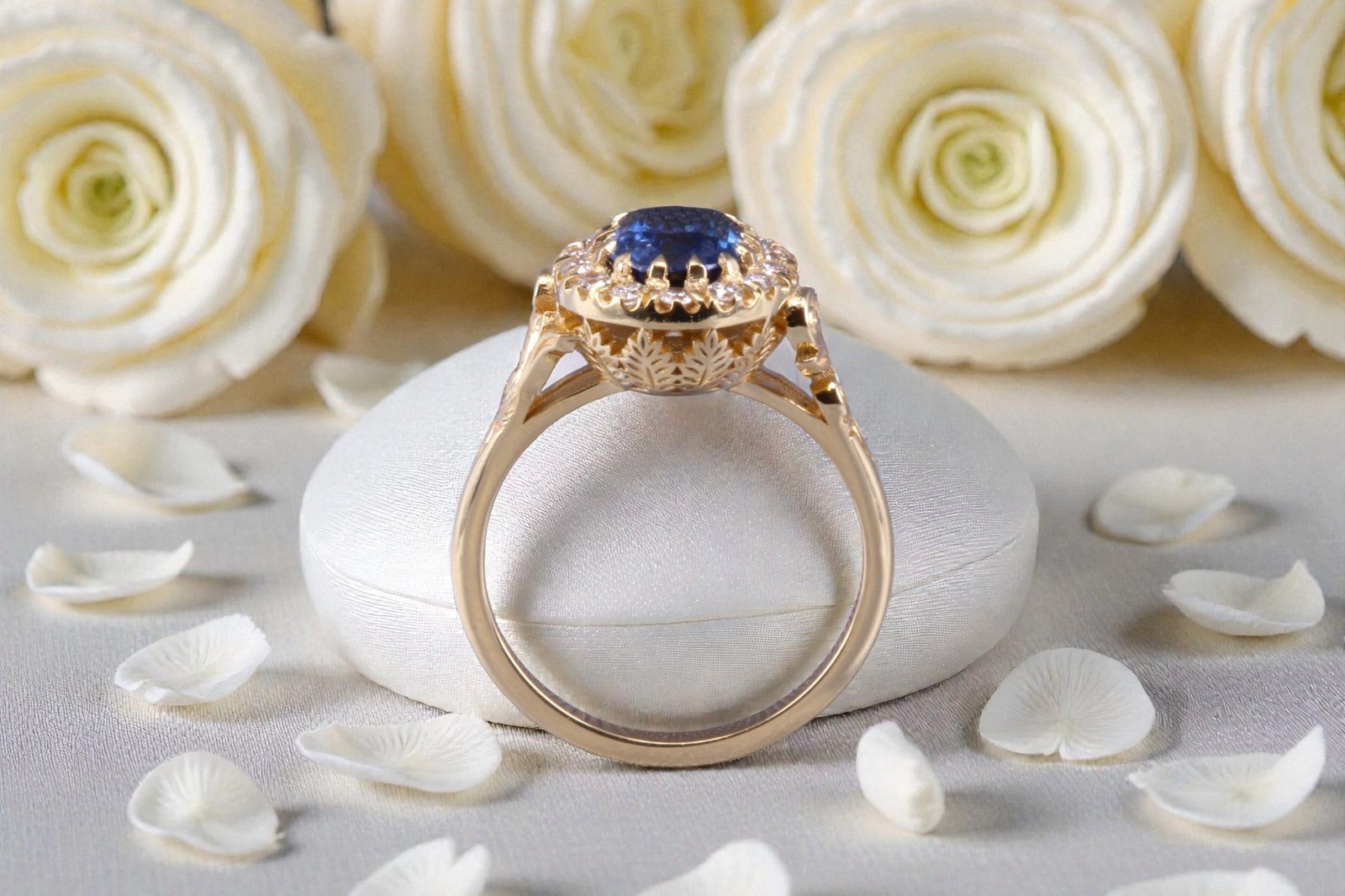 Handcrafted natural sapphire engagement ring for couples in La Mesa